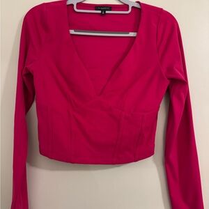 Dynamite Fuchsia Long Sleeve Top